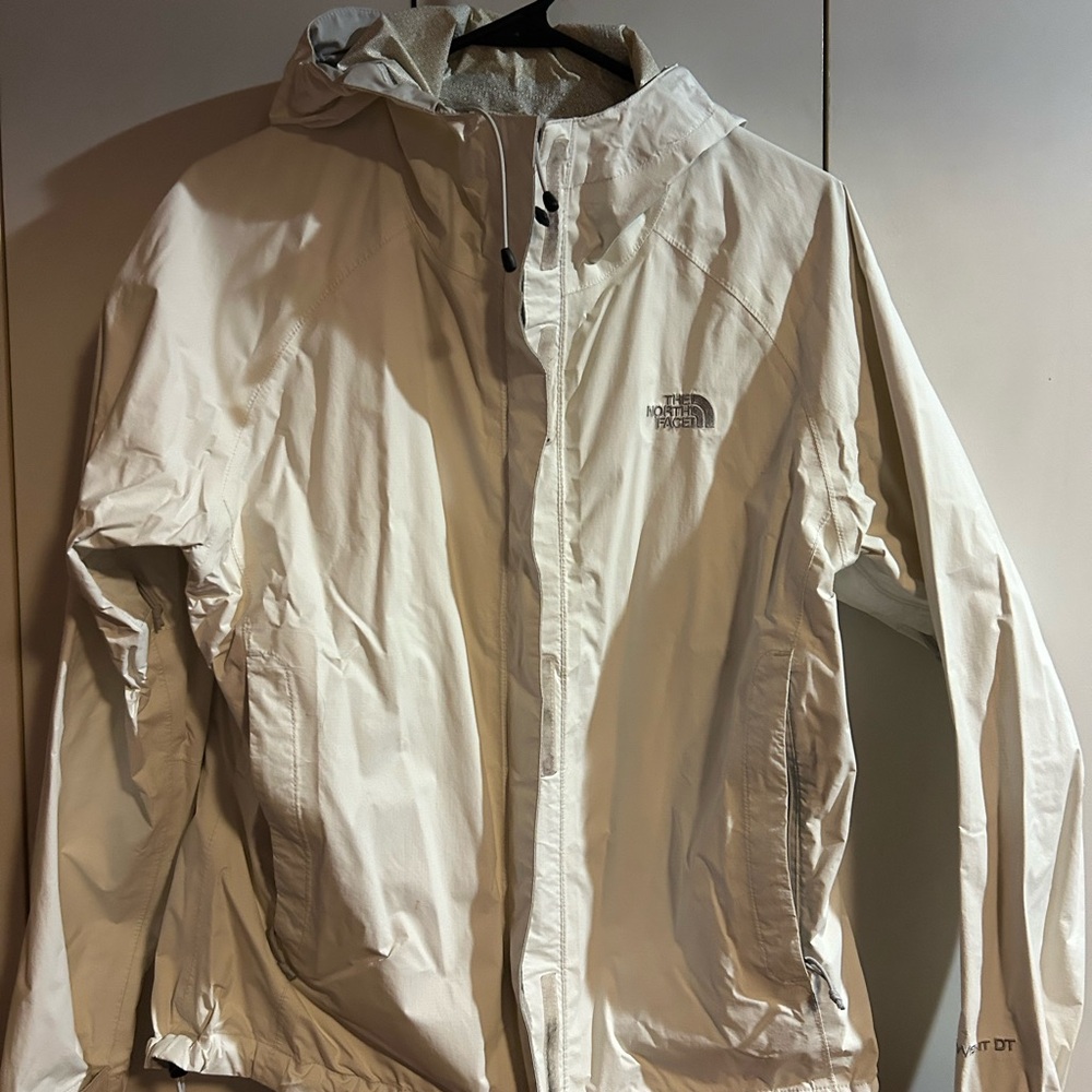 The North Face Cream Hooded Rain Jacket